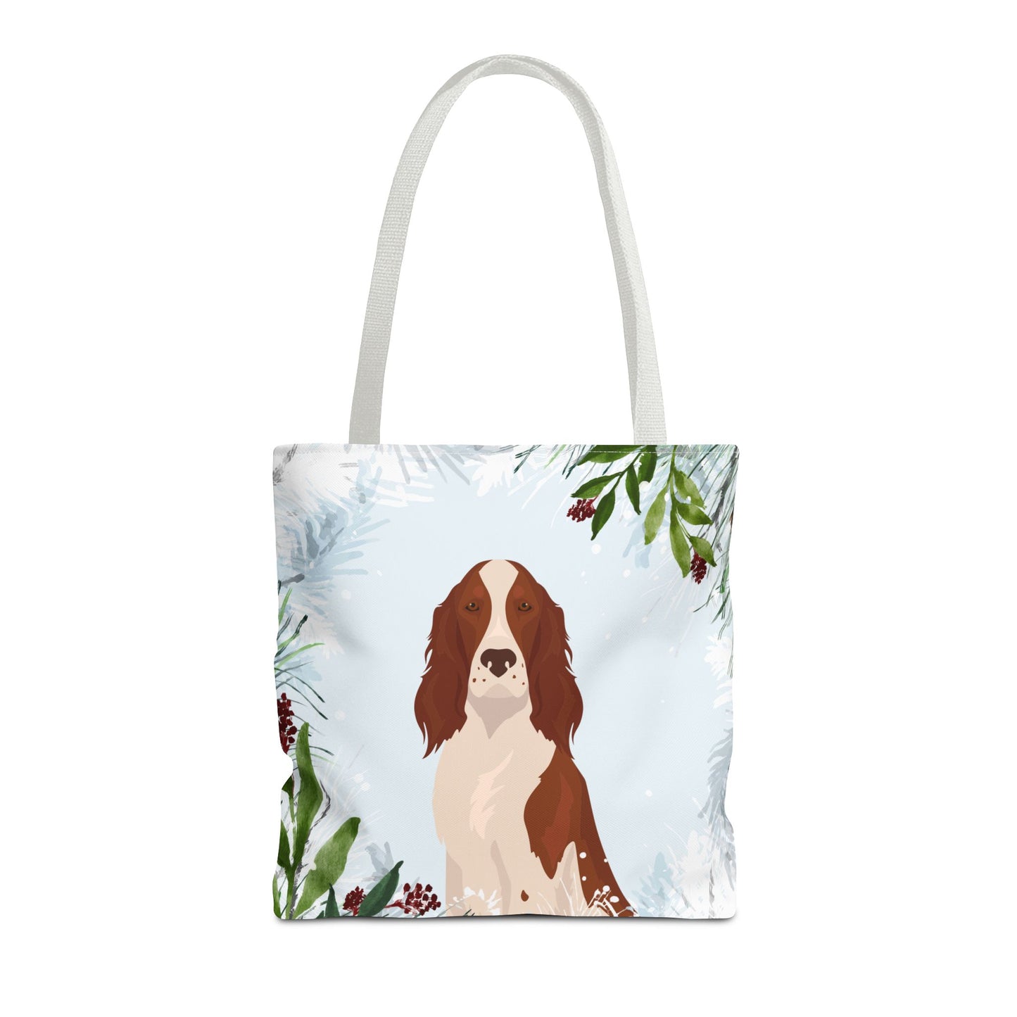 Irish Red and White Setter Dog Christmas Holiday Tote Bag 16x16
