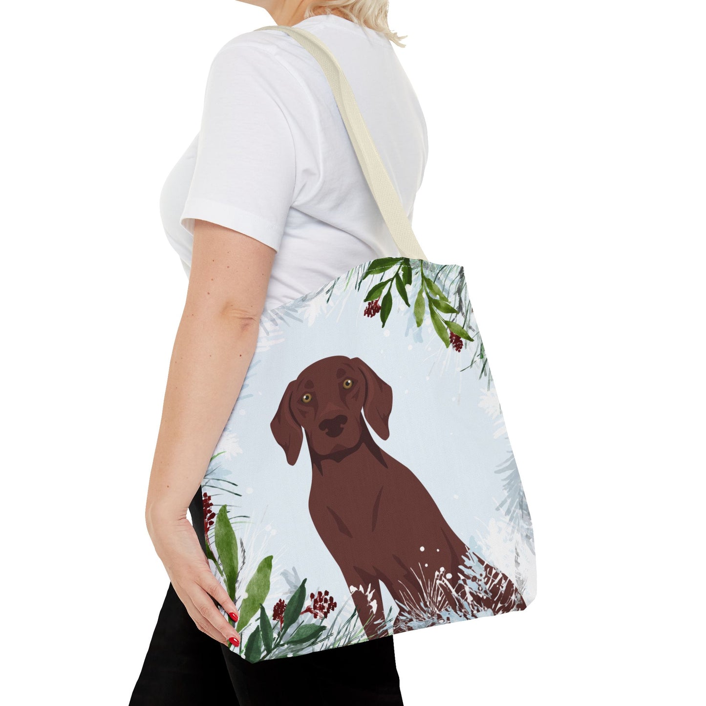 German Shorthaired Pointer Dog Christmas Holiday Tote Bag 16x16