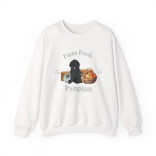 Newfoundland Dog Fall Farm Fresh Unisex Heavy Blend Crewneck Sweatshirt
