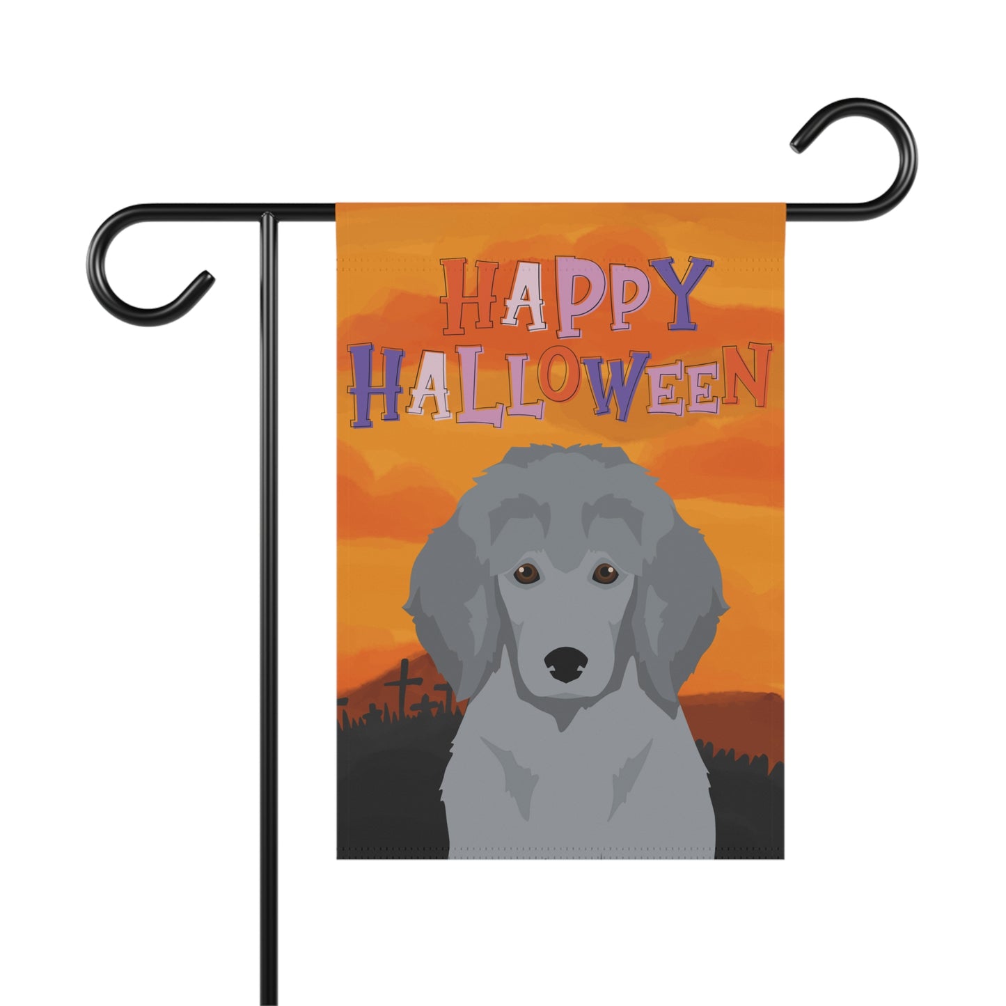 Poodle Dog Halloween Garden Flag
