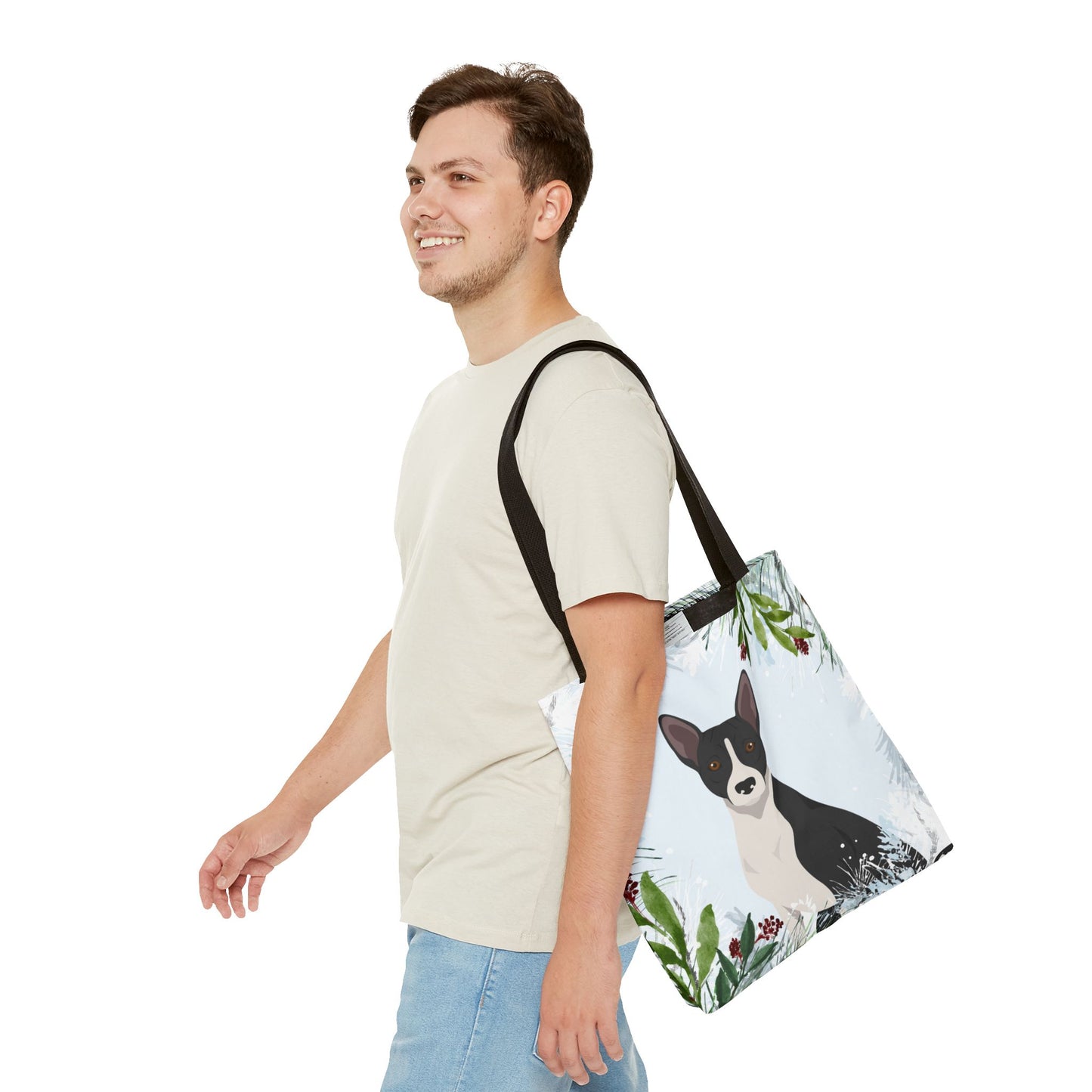 Basenji Dog Christmas Holiday Tote Bag 16x16