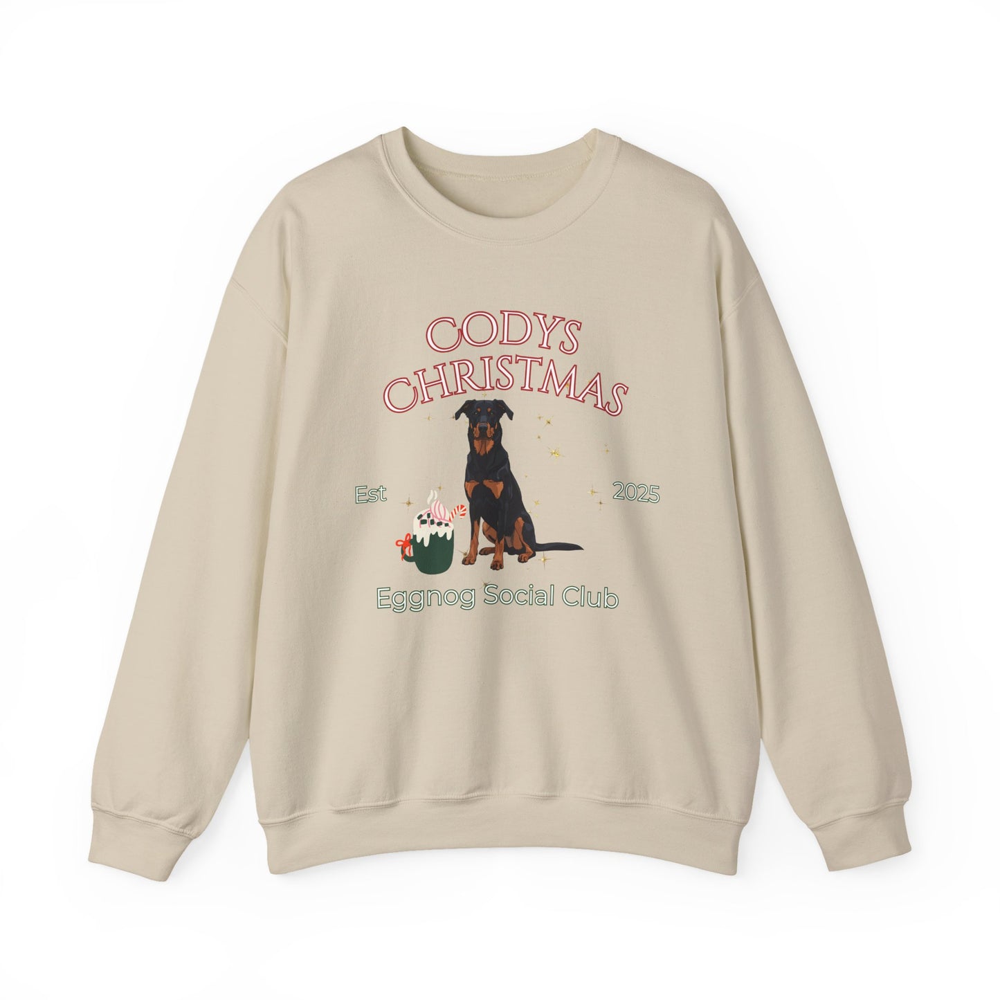 Beauceron Dog Christmas Social Club Unisex Heavy Blend Crewneck Sweatshirt Custom Name