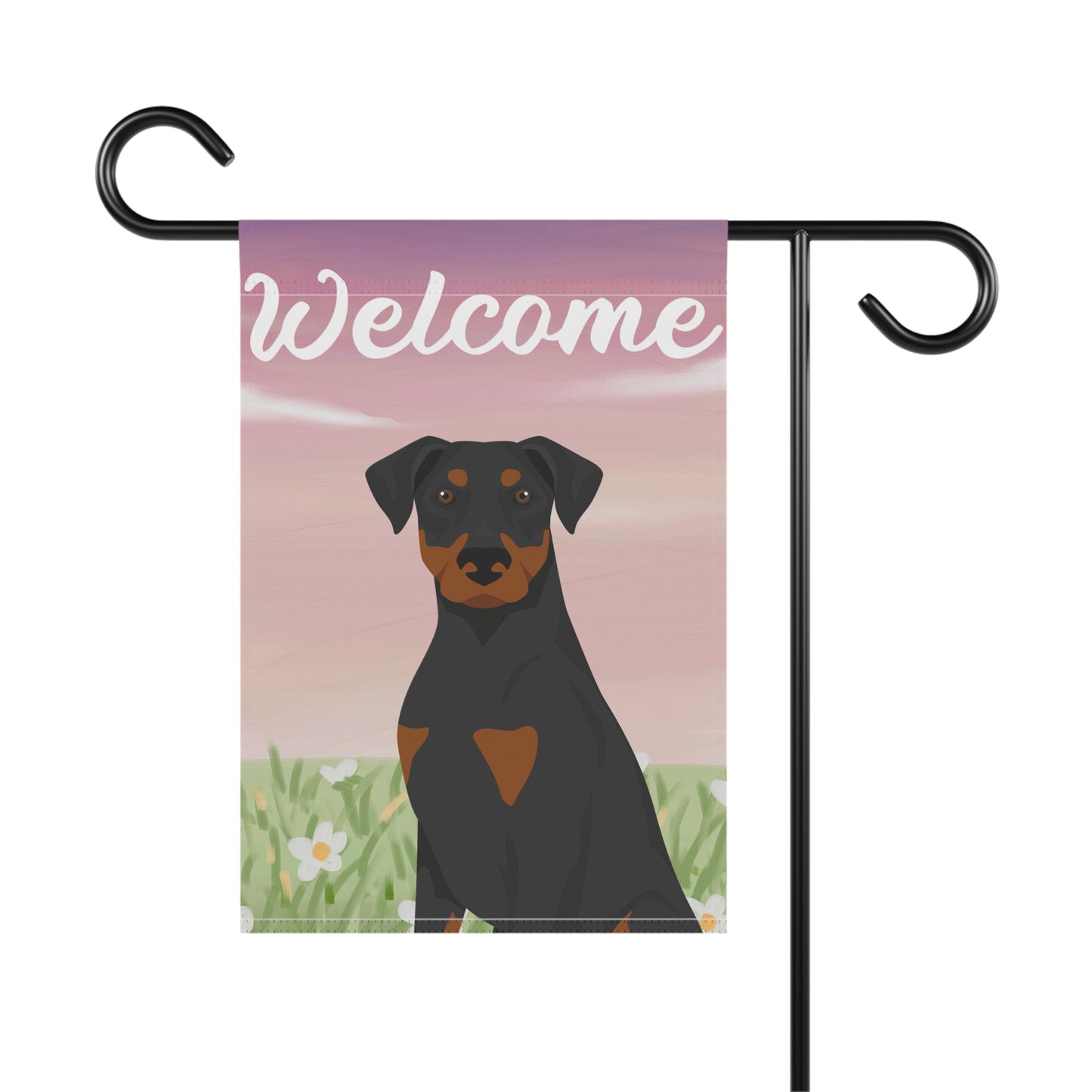 Doberman Pinscher Dog Welcome Garden Flag