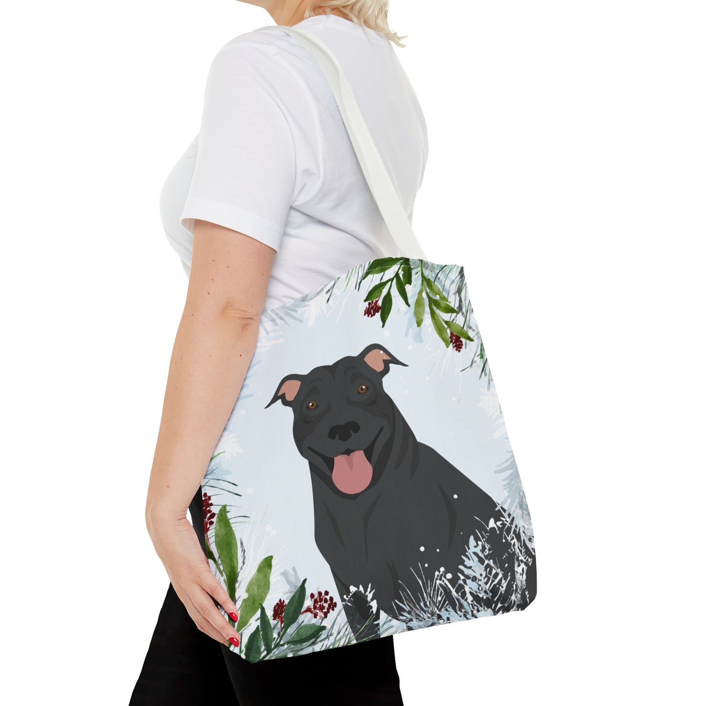 Pit Bull Dog Christmas Holiday Tote Bag 16x16