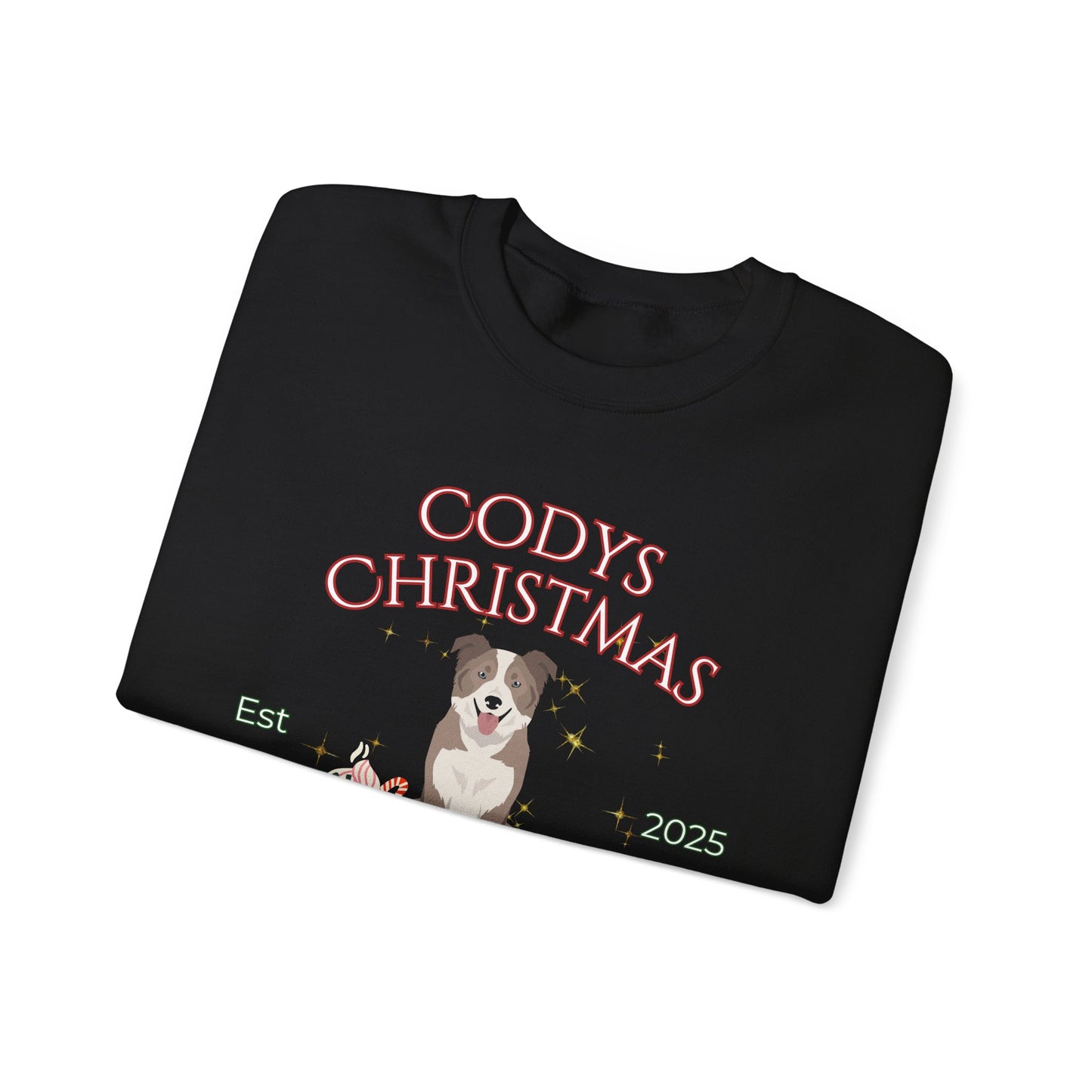 Border Collie Dog Christmas Social Club Unisex Heavy Blend Crewneck Sweatshirt Custom Name
