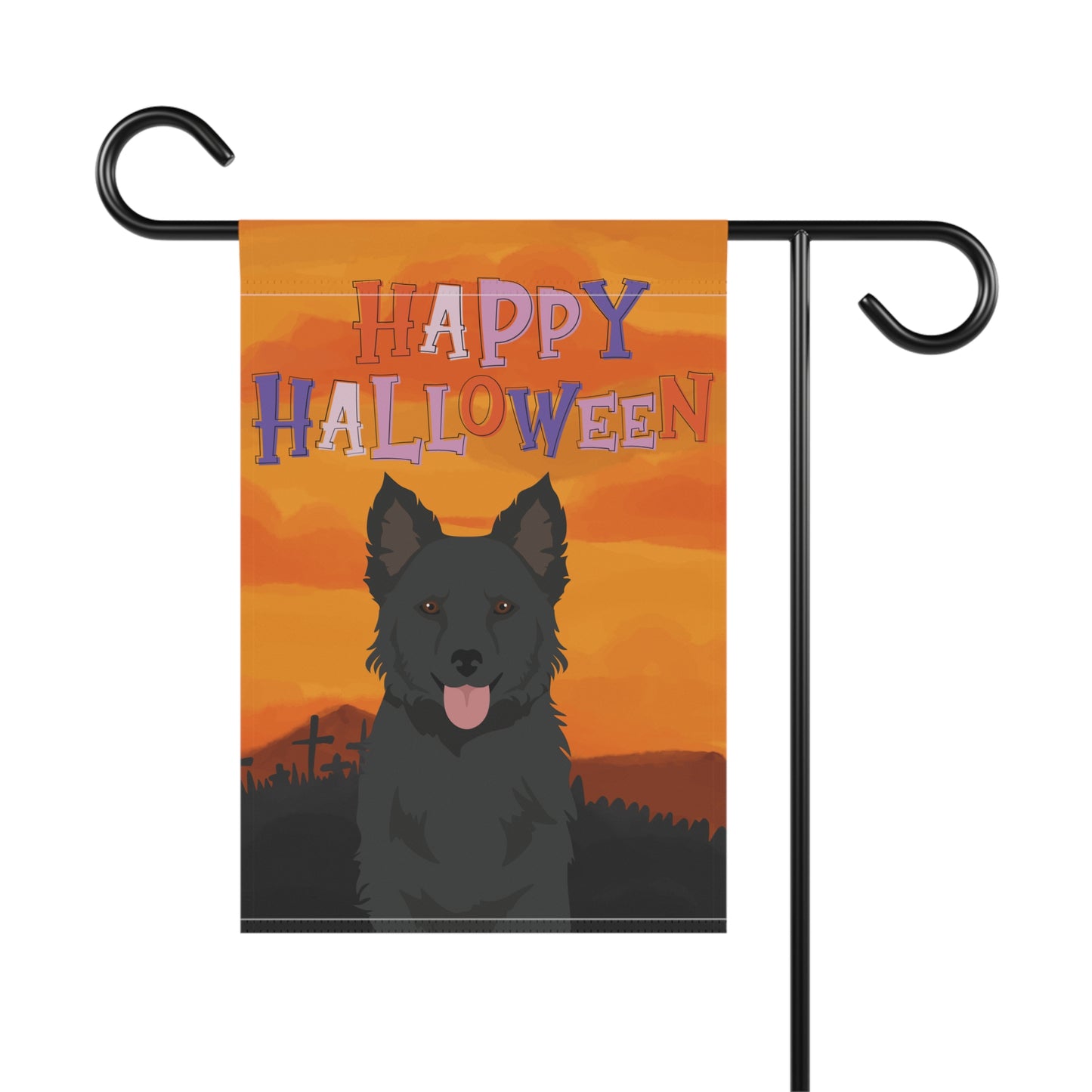 Mudi Dog Halloween Garden Flag