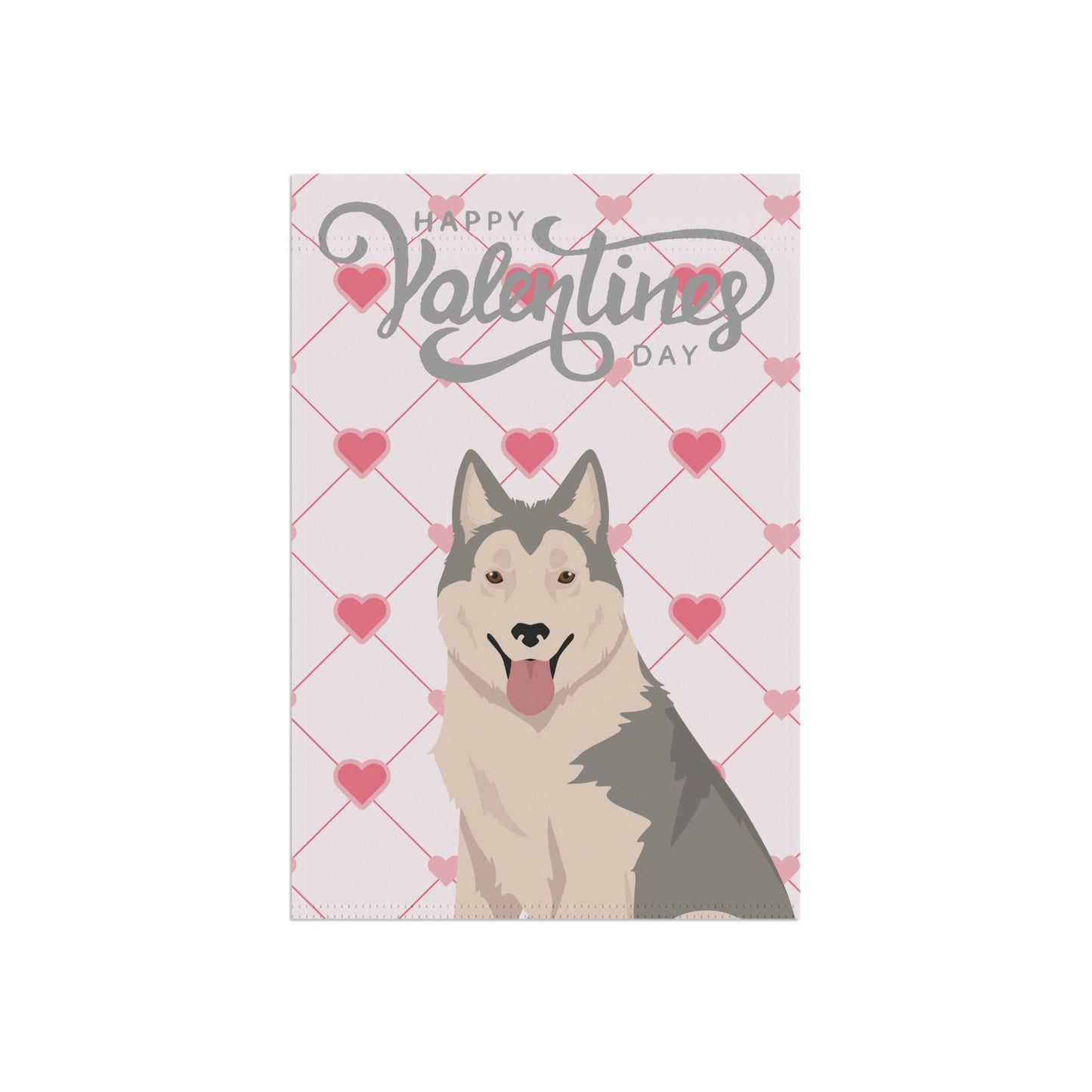 Northern Inuit Dog Valentines Day Garden Flag