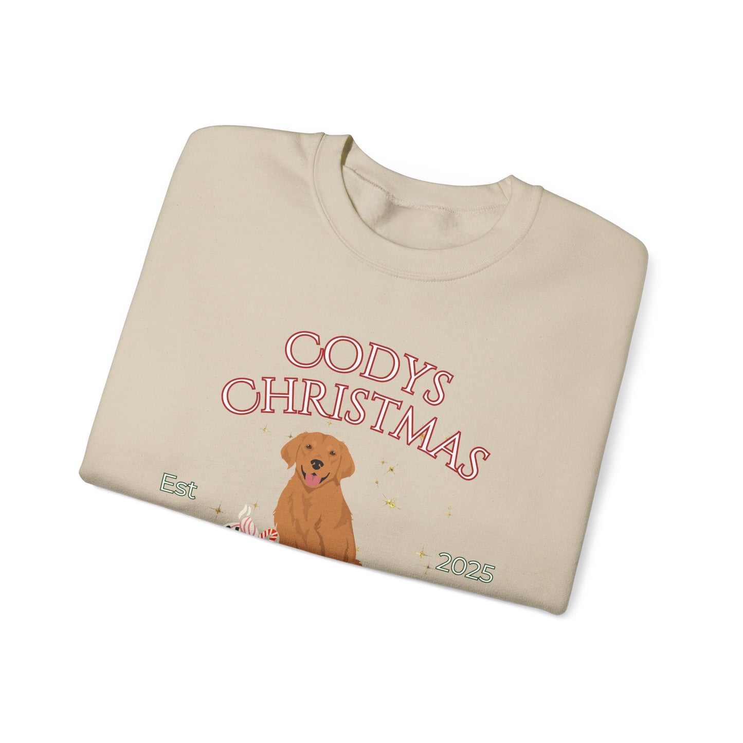 Golden Retriever Dog Christmas Social Club Unisex Heavy Blend Crewneck Sweatshirt Custom Name