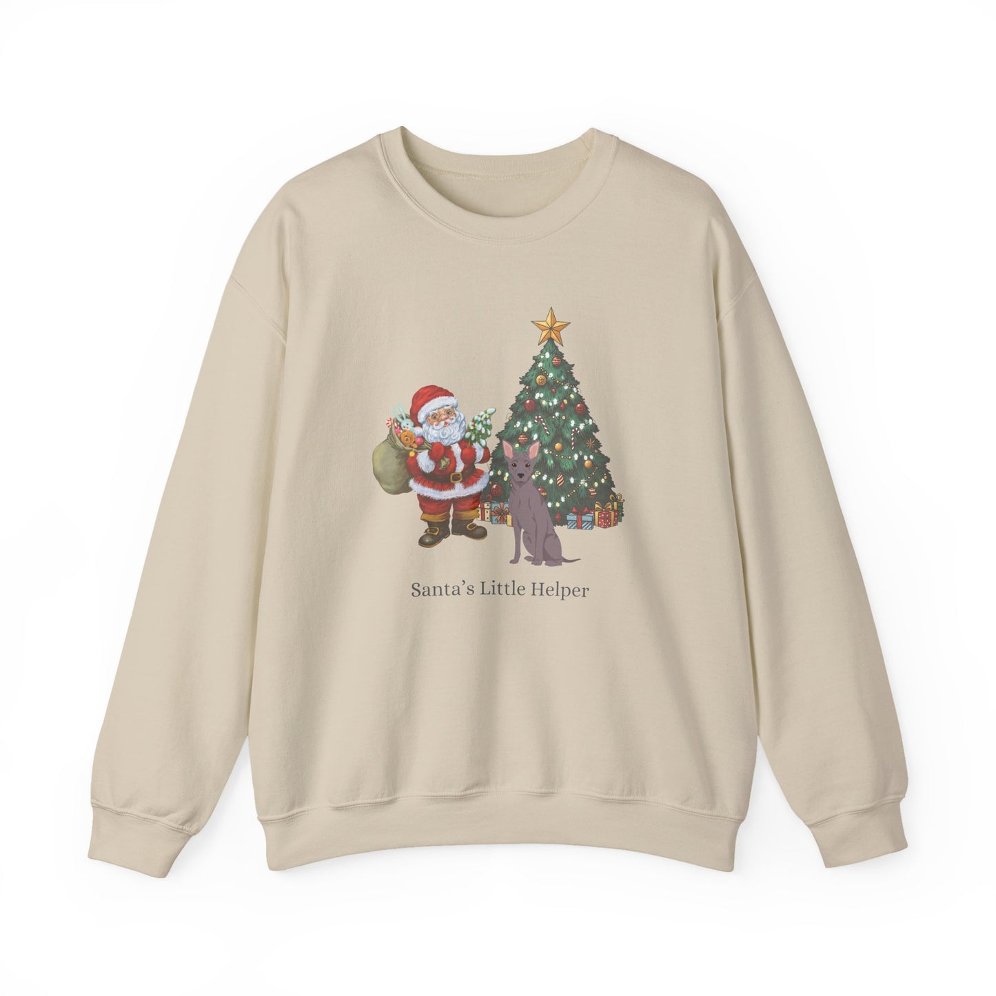 American Hairless Terrier Dog Santa's Little Helper Unisex Heavy Blend Crewneck Sweatshirt