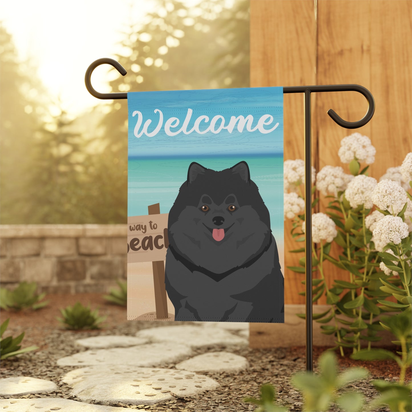 Pomeranian Dog Garden Flag