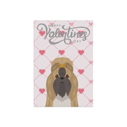Shih Tzu Dog Valentines Day Garden Flag