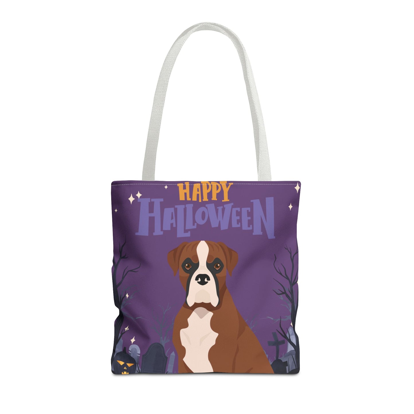 Boxer Dog Happy Halloween Tote Bag 16x16