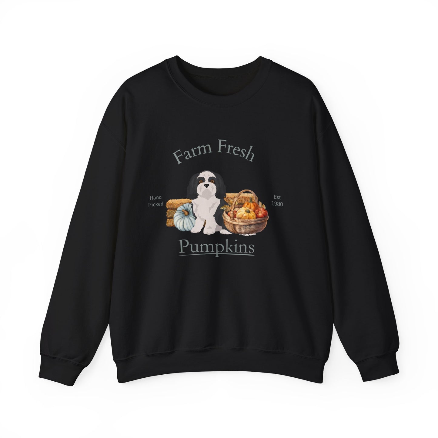 Shih Tzu Dog Fall Farm Fresh Unisex Heavy Blend Crewneck Sweatshirt