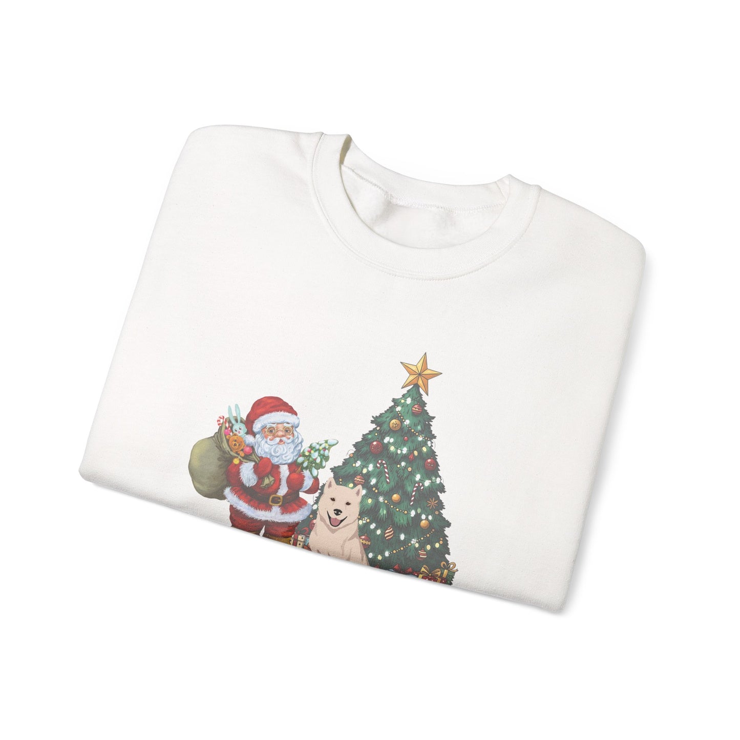 Kishu Ken Dog Santa's Little Helper Unisex Heavy Blend Crewneck Sweatshirt