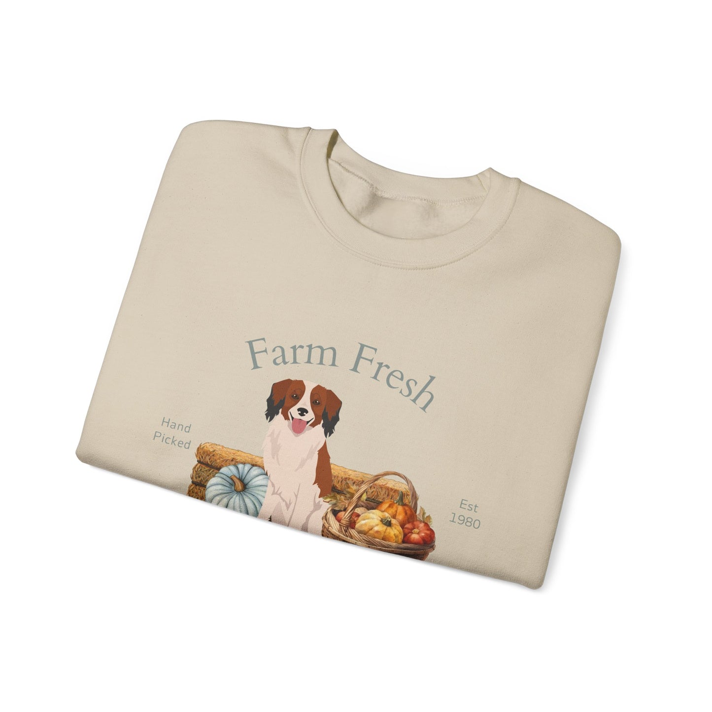 Kooikerhondje Dog Fall Farm Fresh Unisex Heavy Blend Crewneck Sweatshirt
