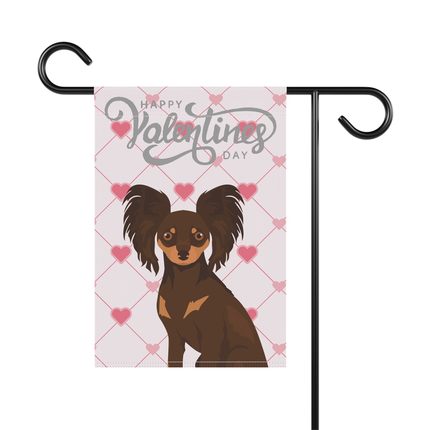 Russian Toy Dog Valentines Day Garden Flag