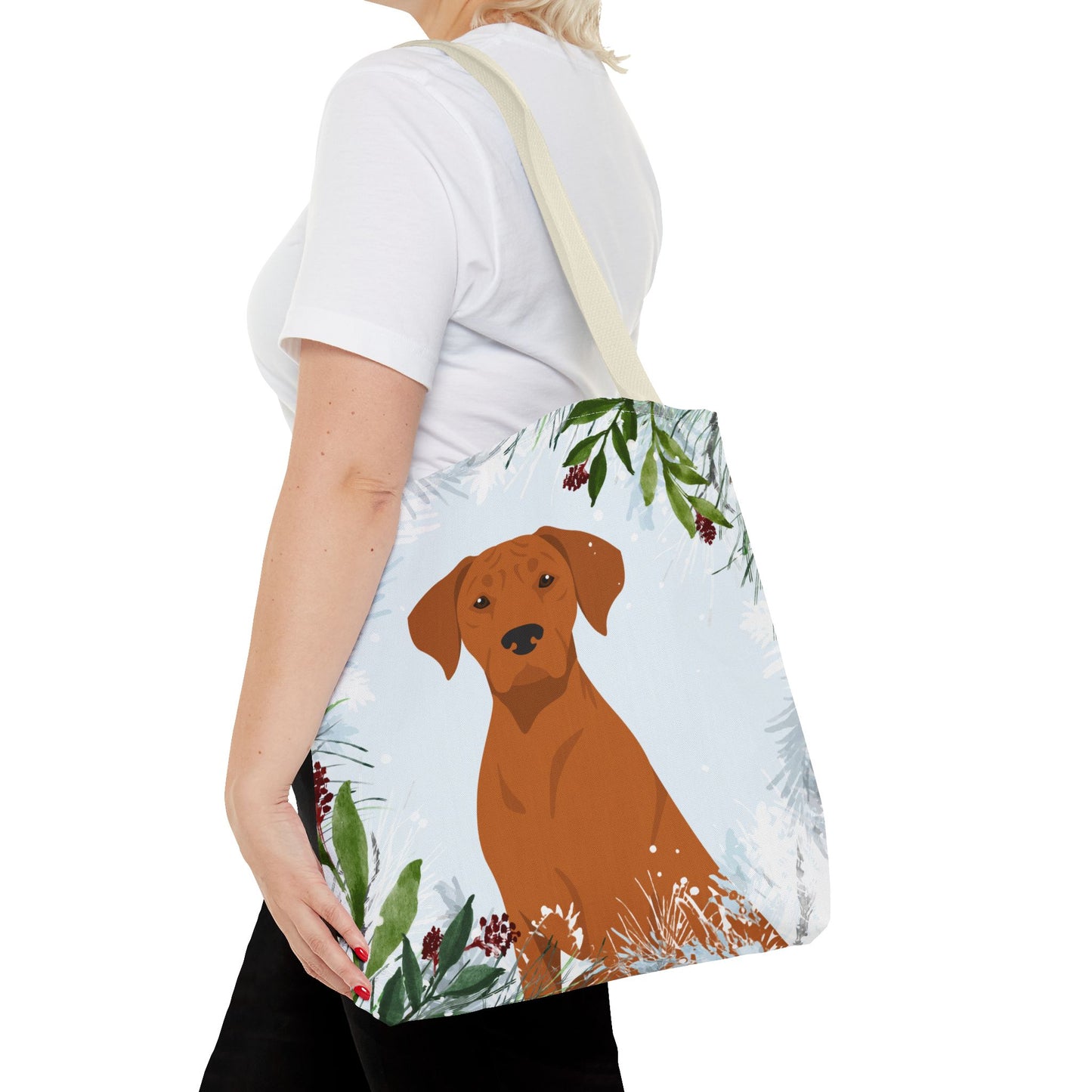 Rhodesian Ridgeback Dog Christmas Holiday Tote Bag 16x16