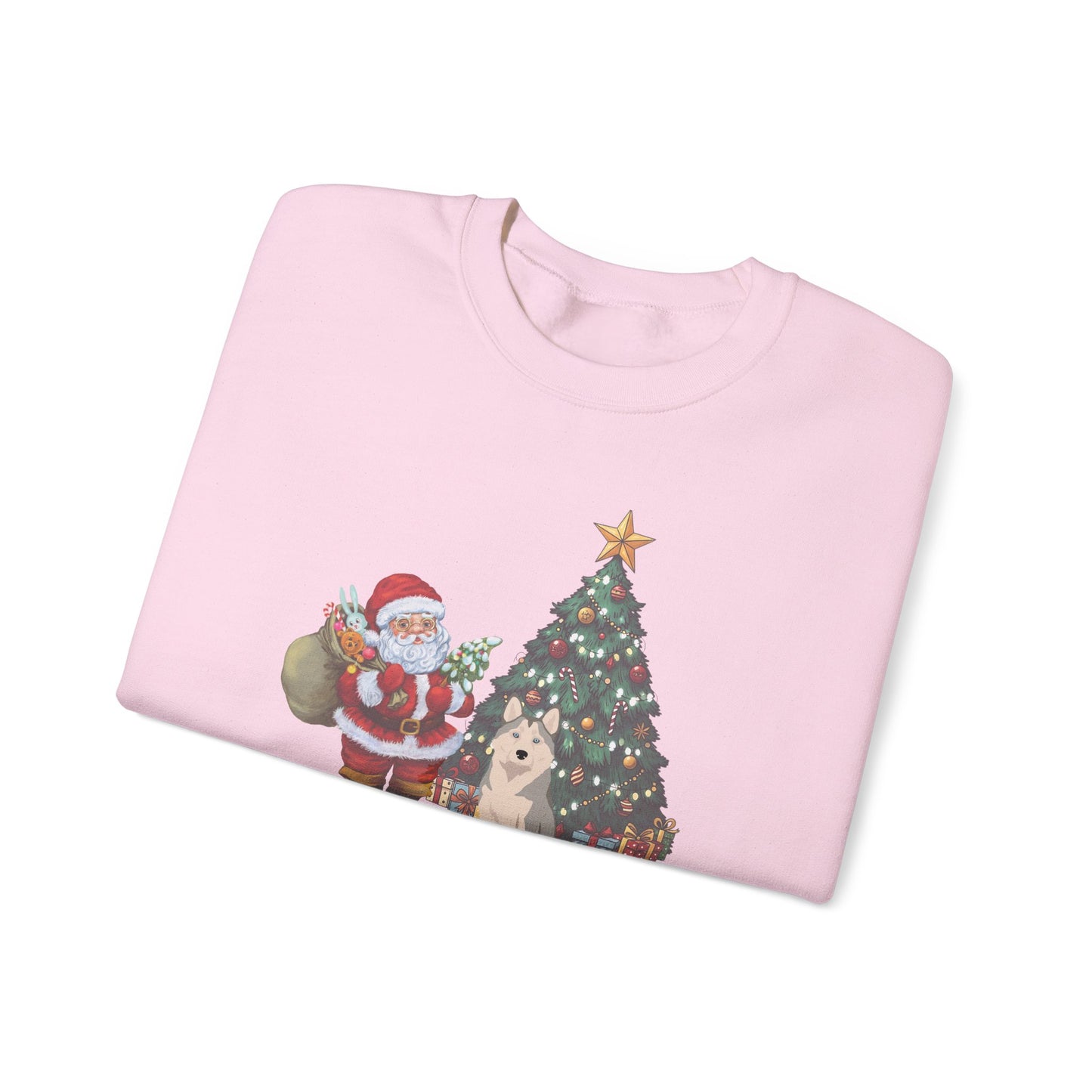 Alaskan Husky Dog Santa's Little Helper Unisex Heavy Blend Crewneck Sweatshirt