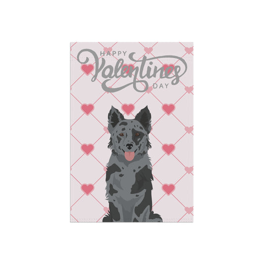 Mudi Dog Valentines Day Garden Flag