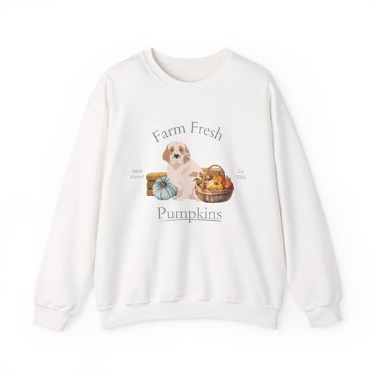 Clumber Spaniel Dog Fall Farm Fresh Unisex Heavy Blend Crewneck Sweatshirt