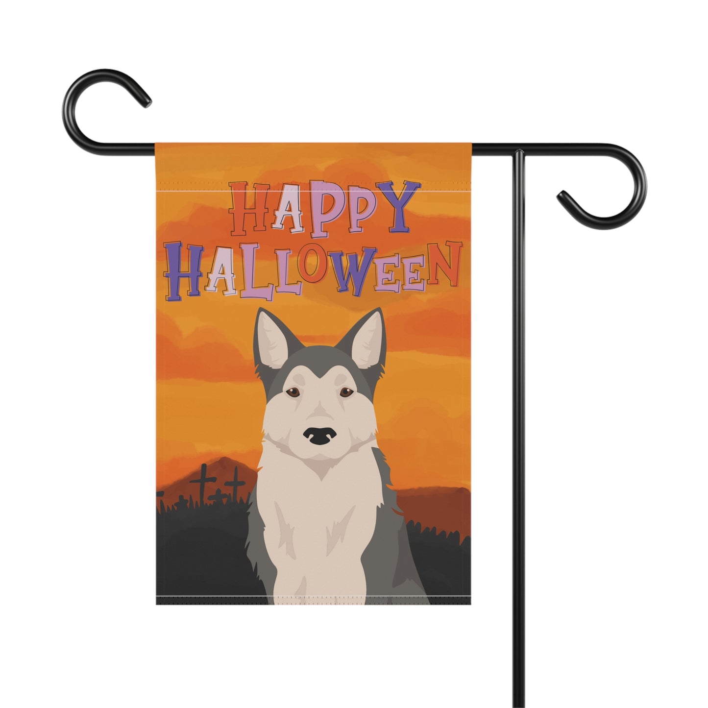West Siberian Laika Dog Halloween Garden Flag