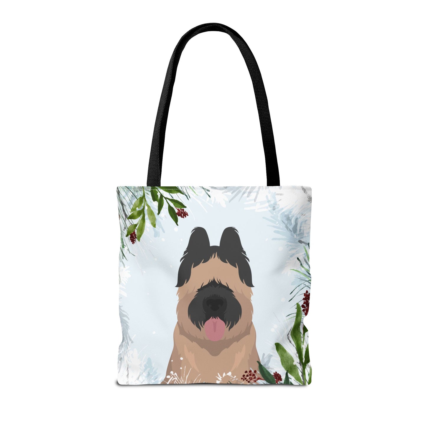 Briard Dog Christmas Holiday Tote Bag 16x16