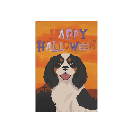 Cavalier King Charles Spaniel Dog Halloween Garden Flag