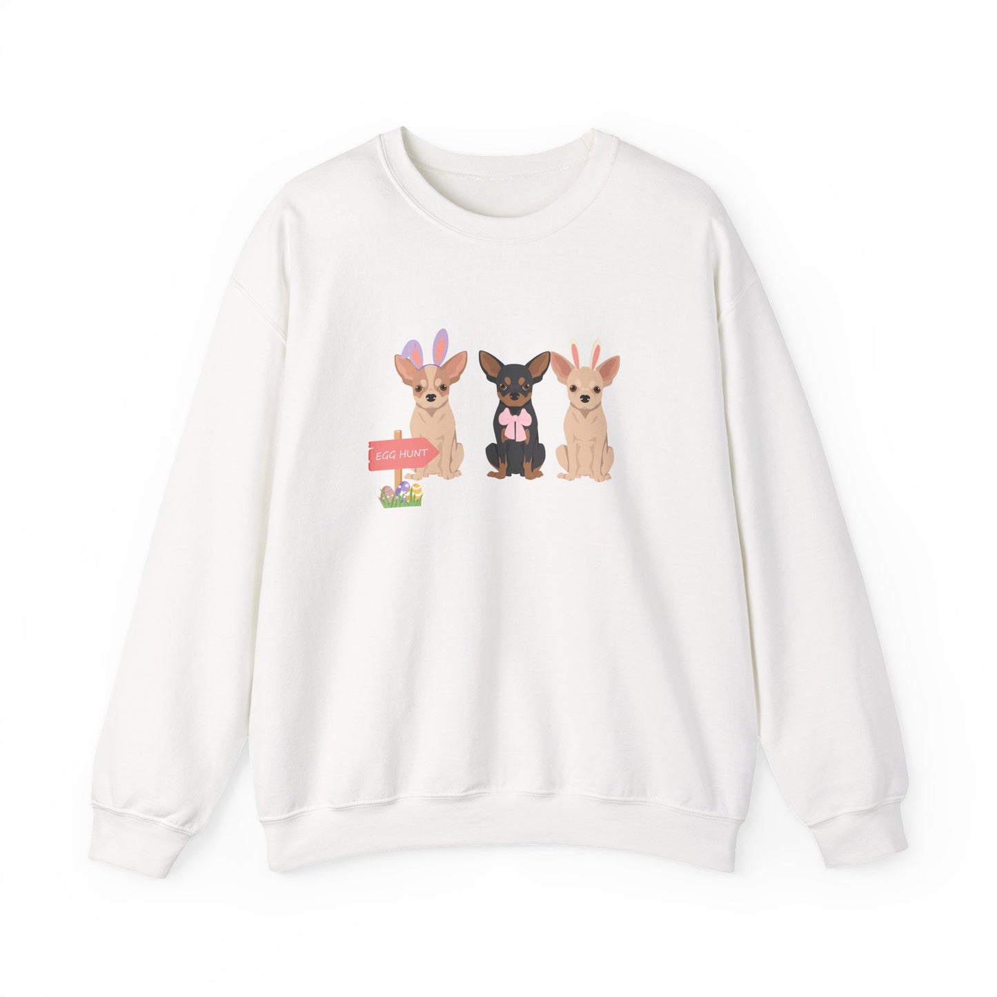 Chihuahua Dog Easter Unisex Heavy Blend Crewneck Sweatshirt, easter, Cute Dog Mom Gift
