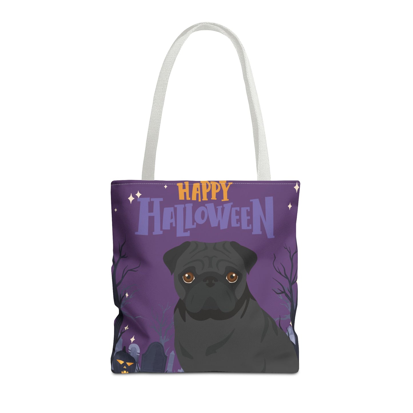Pug Dog Happy Halloween Tote Bag 16x16