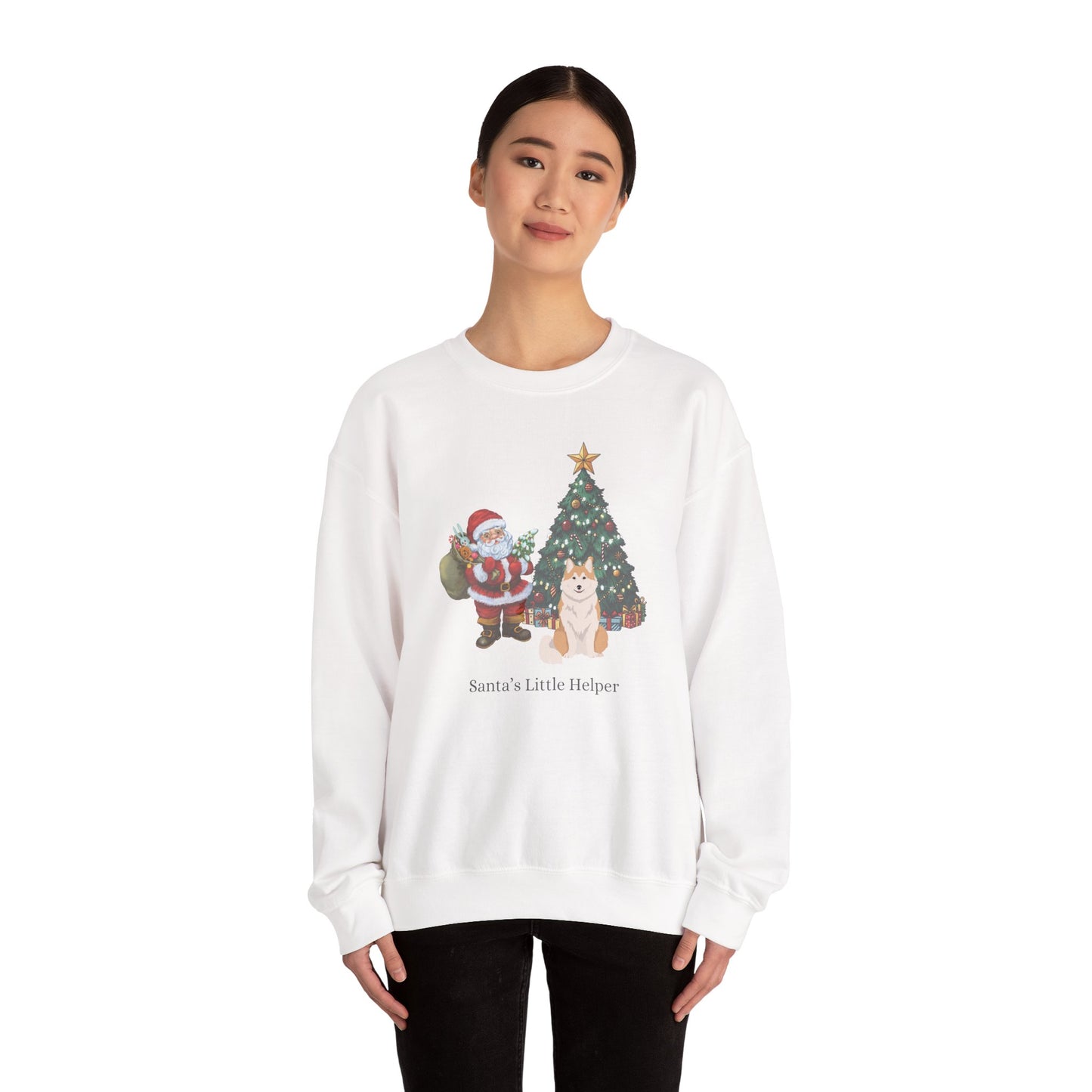 Icelandic Sheepdog Dog Santa's Little Helper Unisex Heavy Blend Crewneck Sweatshirt