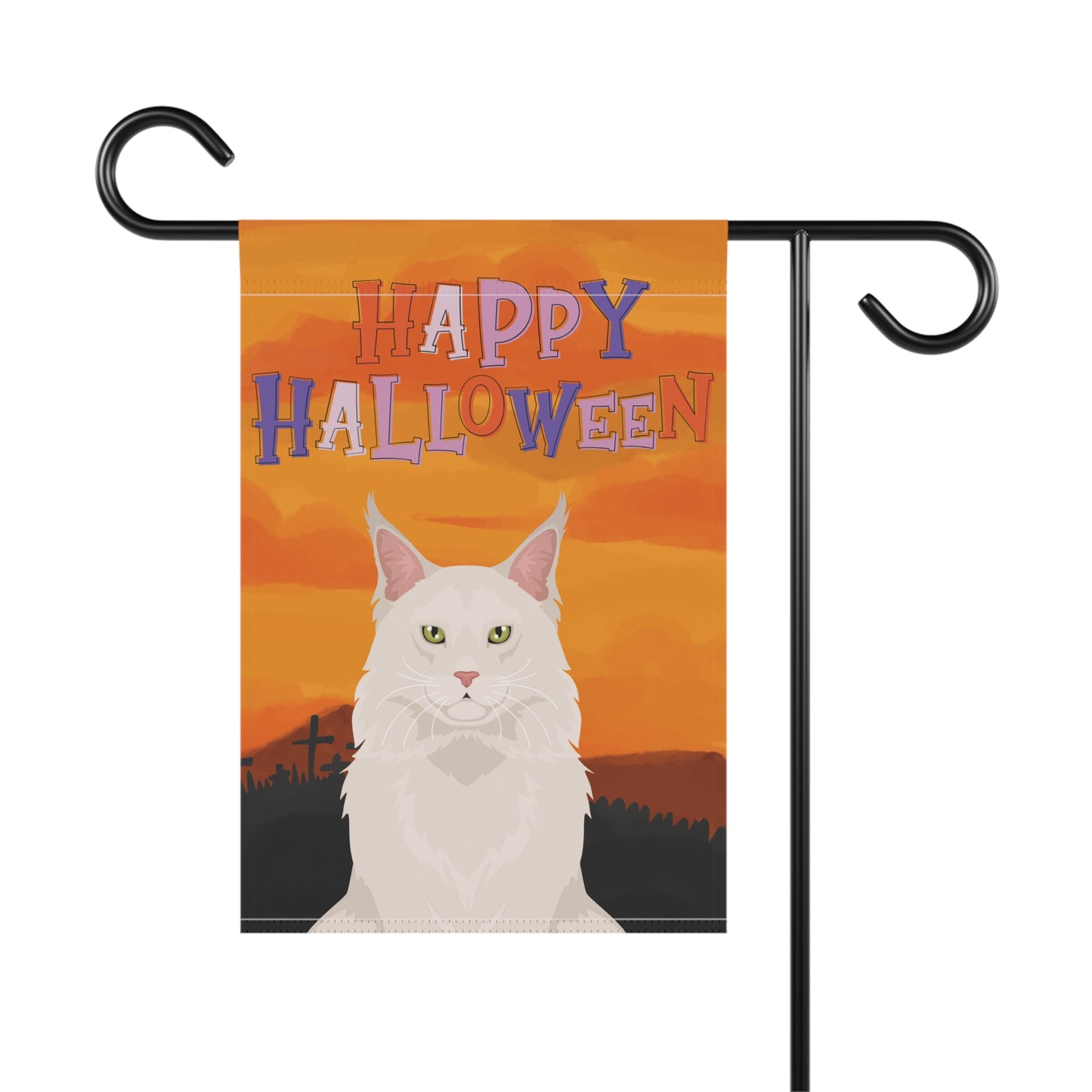 Mainecoon Cat Halloween Garden Flag