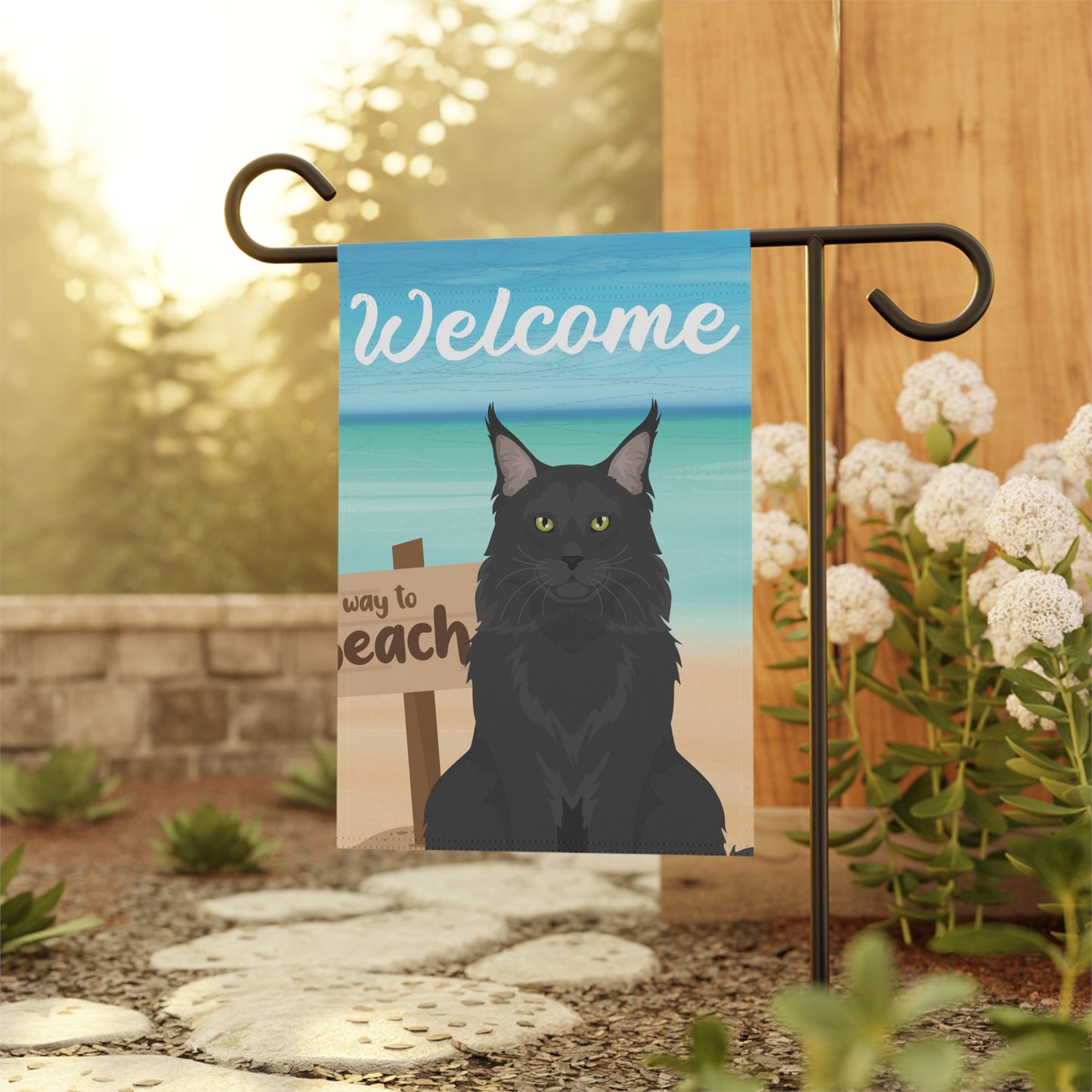 Maine Coon Cat Garden Flag
