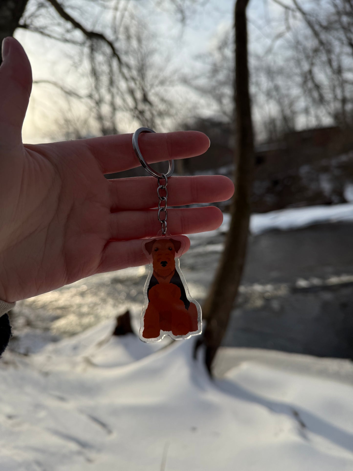 Welsh Terrier Dog 2.5in Acrylic Keychain