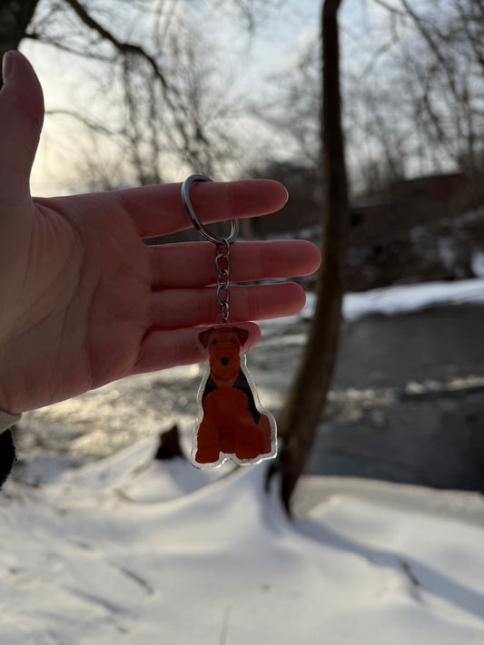 Welsh Terrier Dog 2.5in Acrylic Keychain