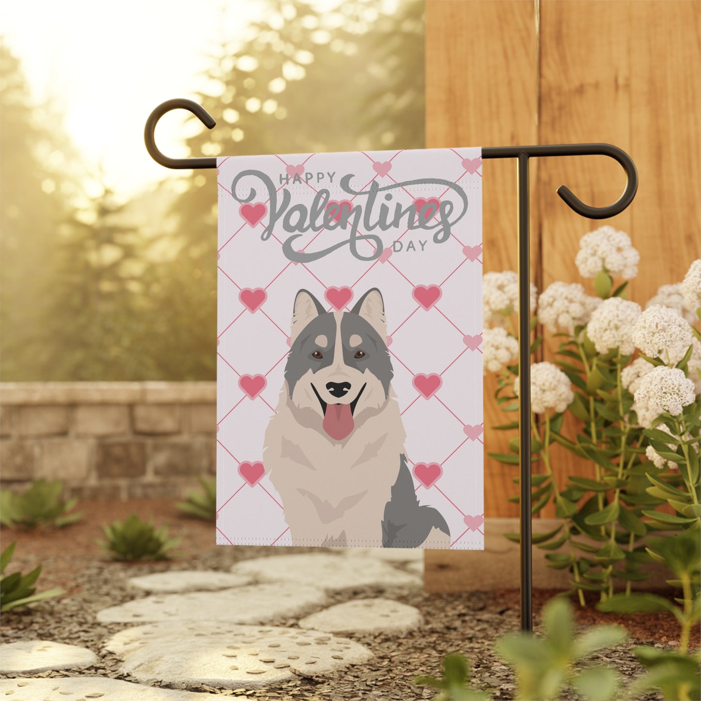 Thai Bangkaew Dog Valentines Day Garden Flag