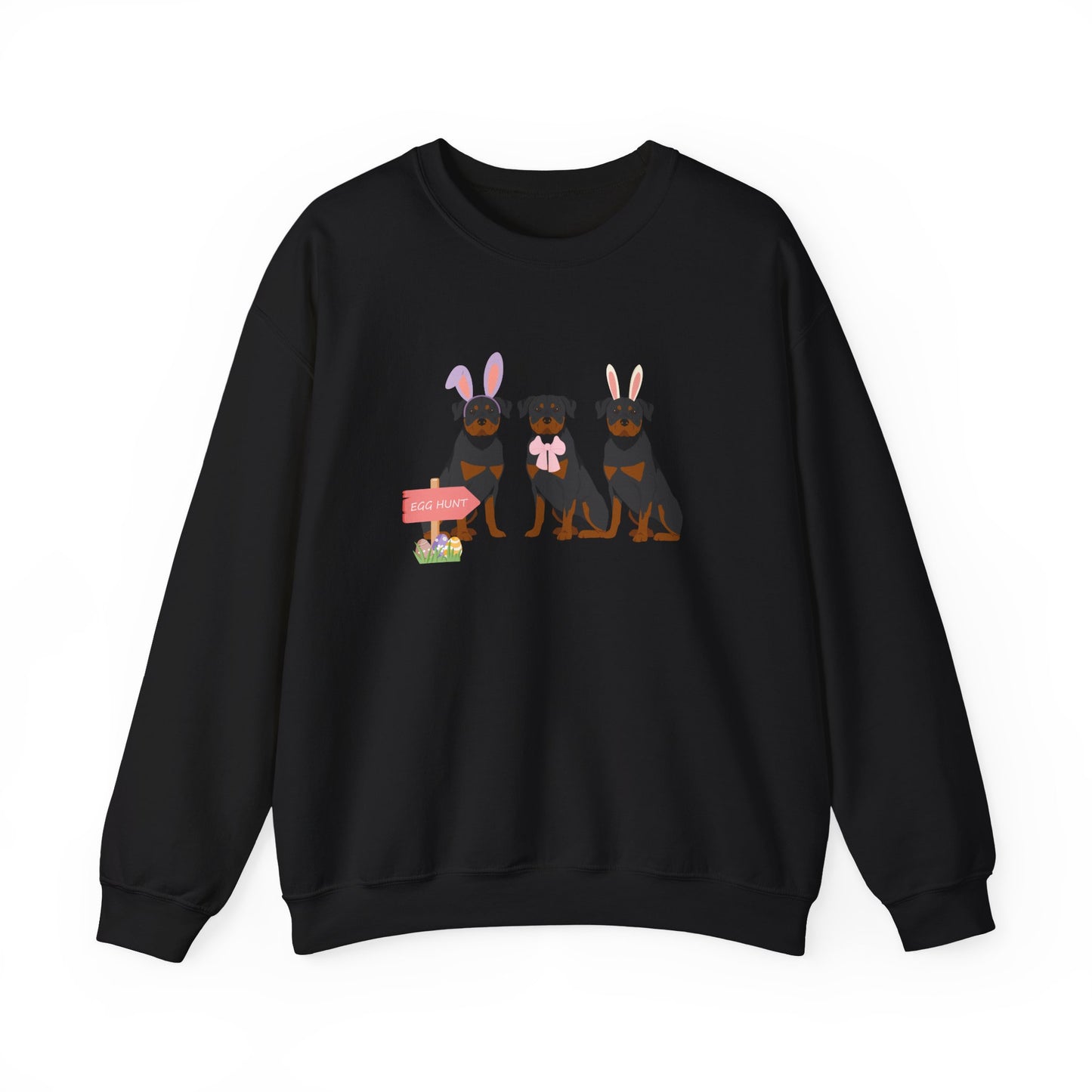 Rottweiler Dog Easter Unisex Heavy Blend Crewneck Sweatshirt, easter, Cute Dog Mom Gift