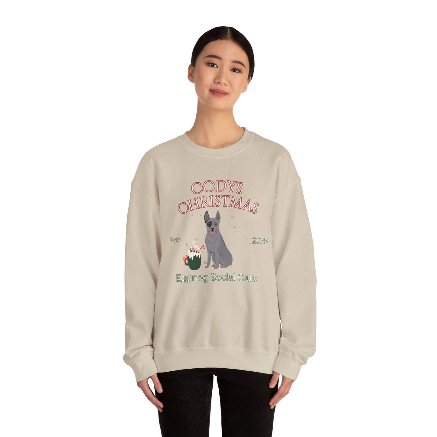 Australian Stumpy Tail Cattle Dog Dog Christmas Social Club Unisex Heavy Blend Crewneck Sweatshirt Custom Name