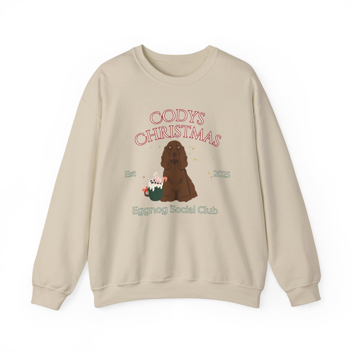 Field Spaniel Dog Christmas Social Club Unisex Heavy Blend Crewneck Sweatshirt Custom Name