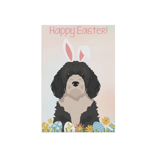 Portuguese Water Dog Happy Easter Garden Flag