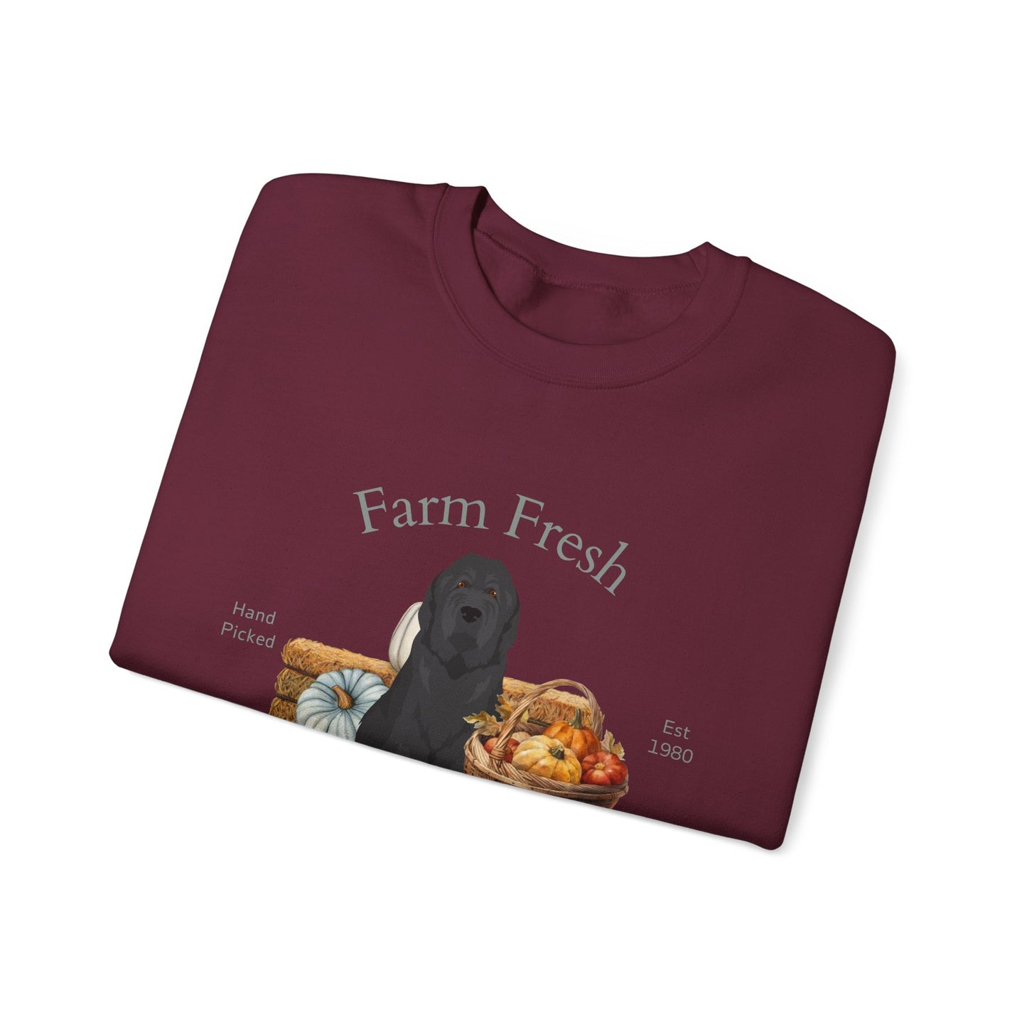 Briard Dog Fall Farm Fresh Unisex Heavy Blend Crewneck Sweatshirt