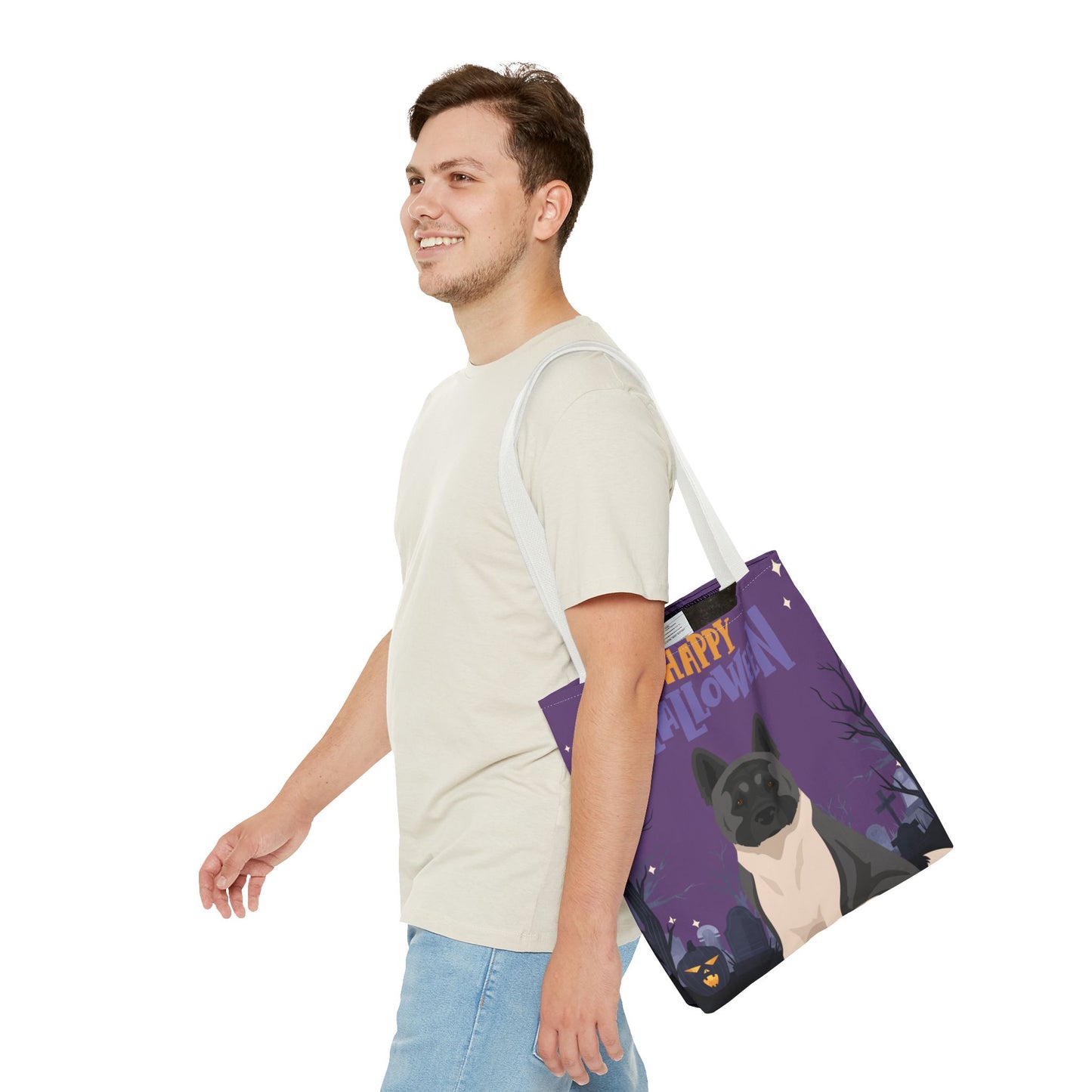 American Akita Dog Happy Halloween Tote Bag 16x16
