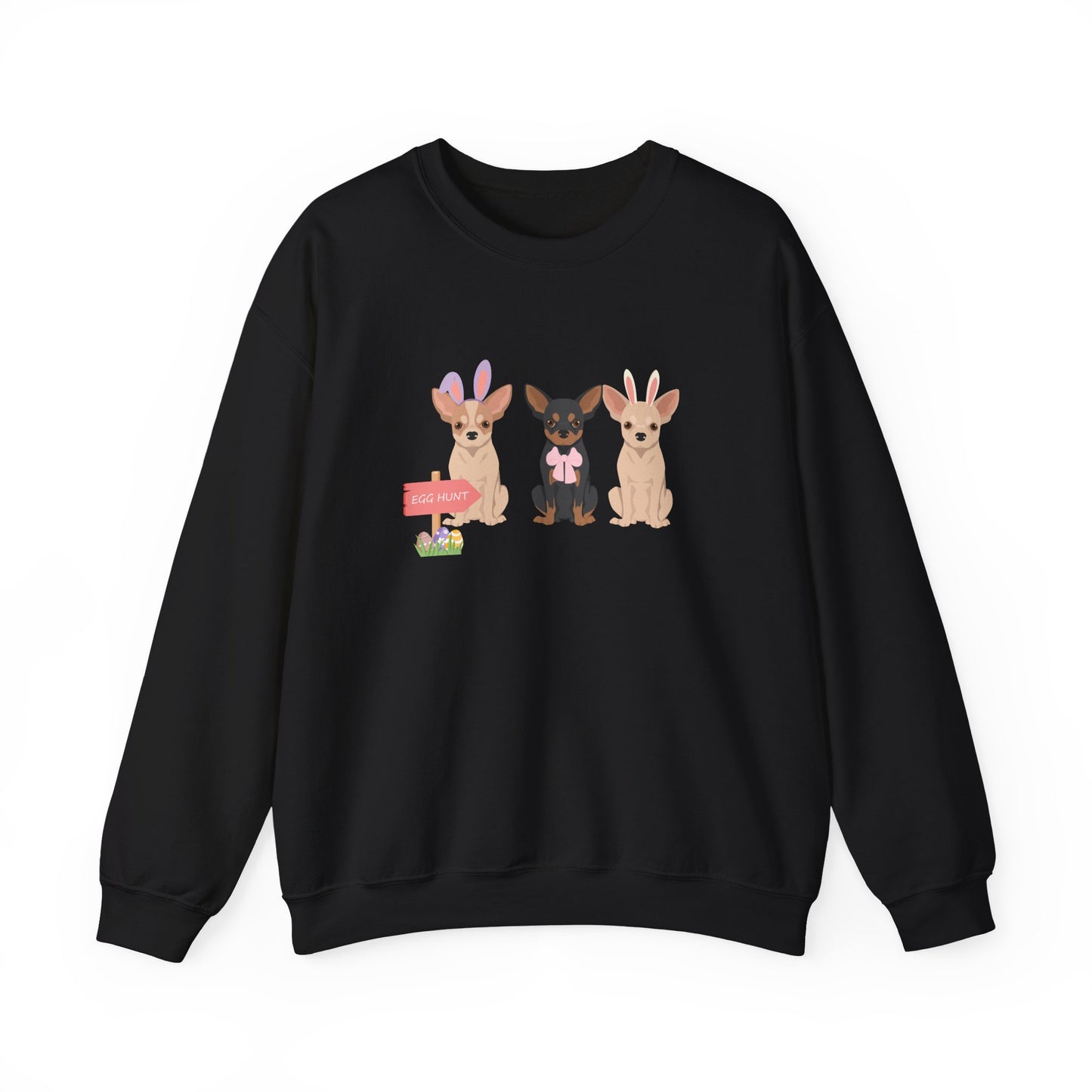 Chihuahua Dog Easter Unisex Heavy Blend Crewneck Sweatshirt, easter, Cute Dog Mom Gift