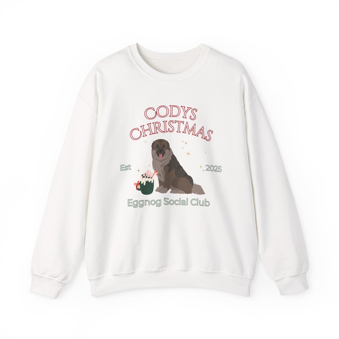 Caucasian Shepherd Dog Christmas Social Club Unisex Heavy Blend Crewneck Sweatshirt Custom Name
