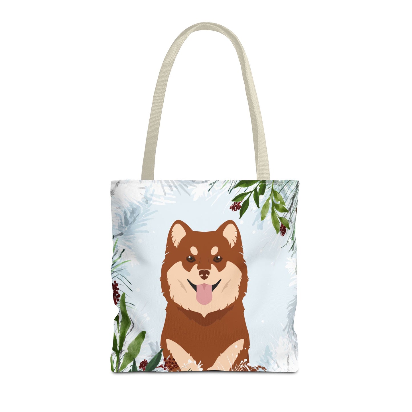 Finnish Lapphund Dog Christmas Holiday Tote Bag 16x16