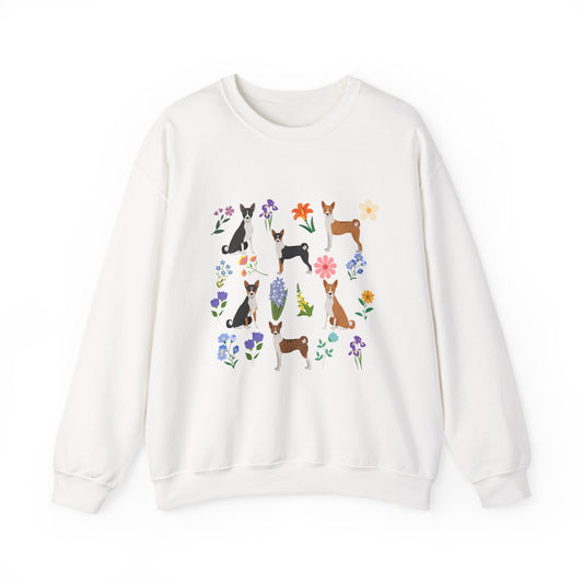 Basenji Dog Unisex Spring Cottage Core Crewneck Sweatshirt