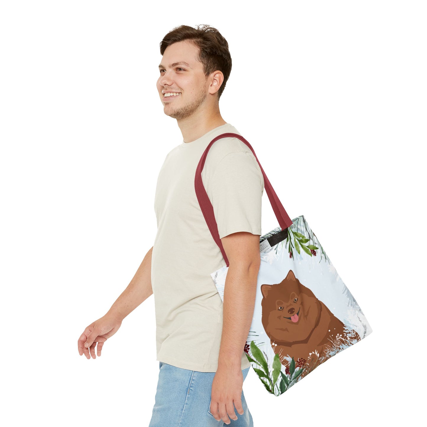 Pomeranian Dog Christmas Holiday Tote Bag 16x16