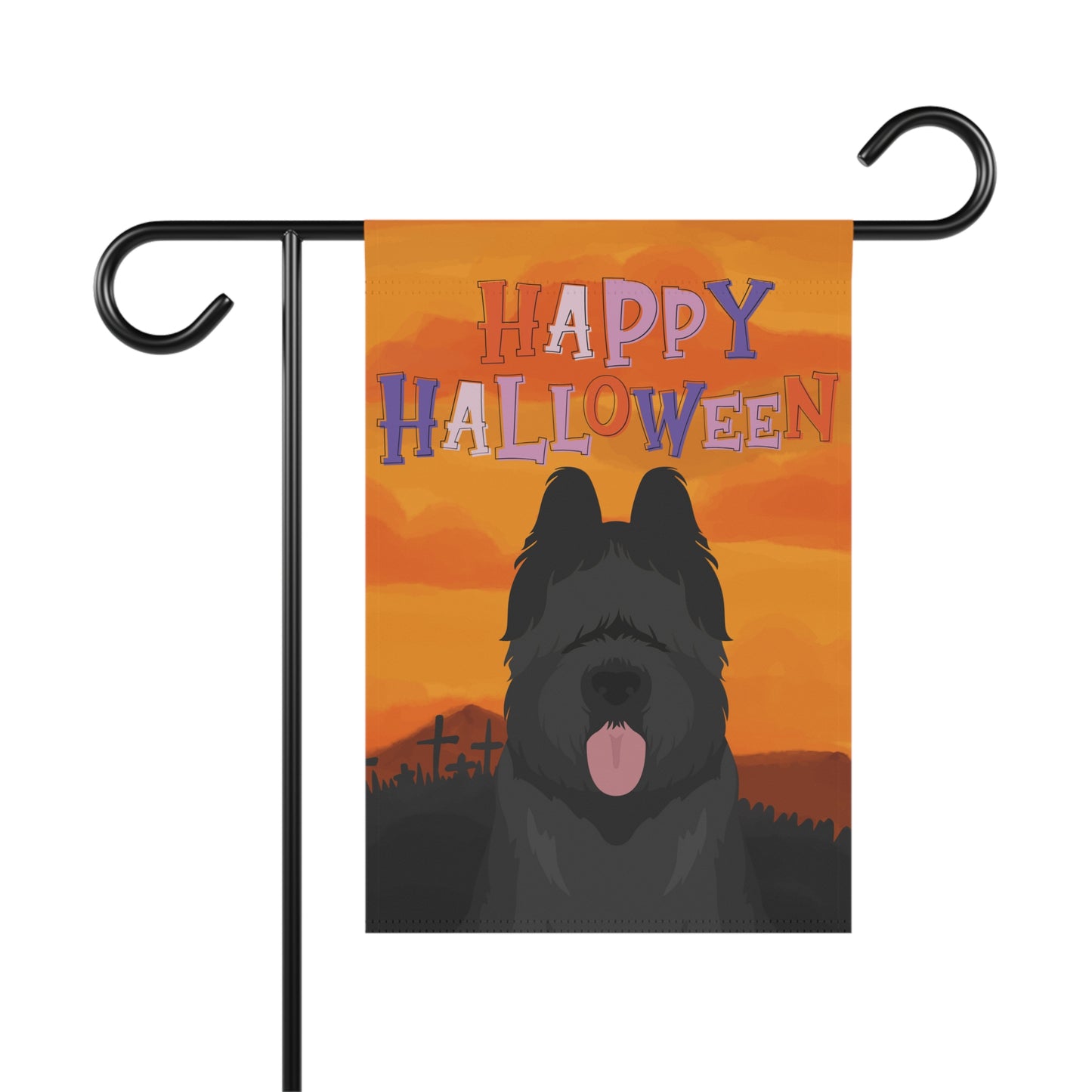 Briard Dog Halloween Garden Flag