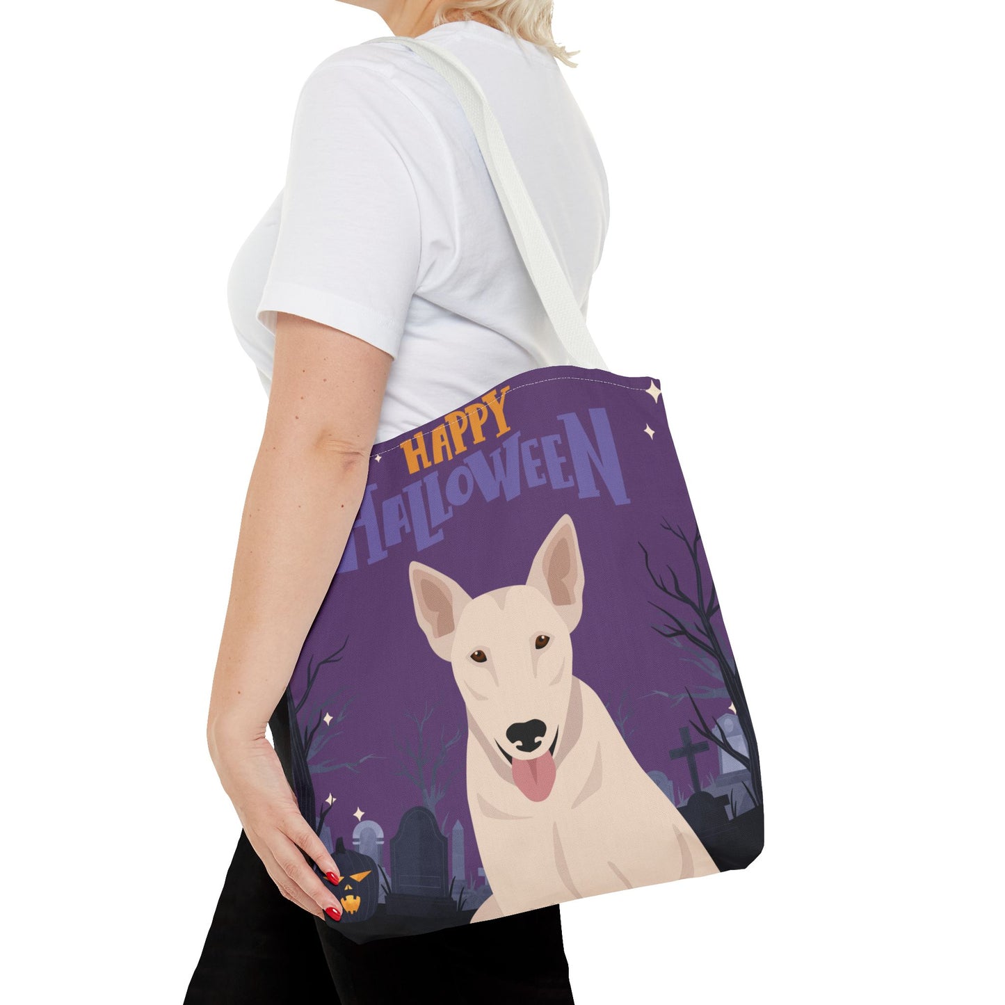 Bull Terrier Dog Happy Halloween Tote Bag 16x16