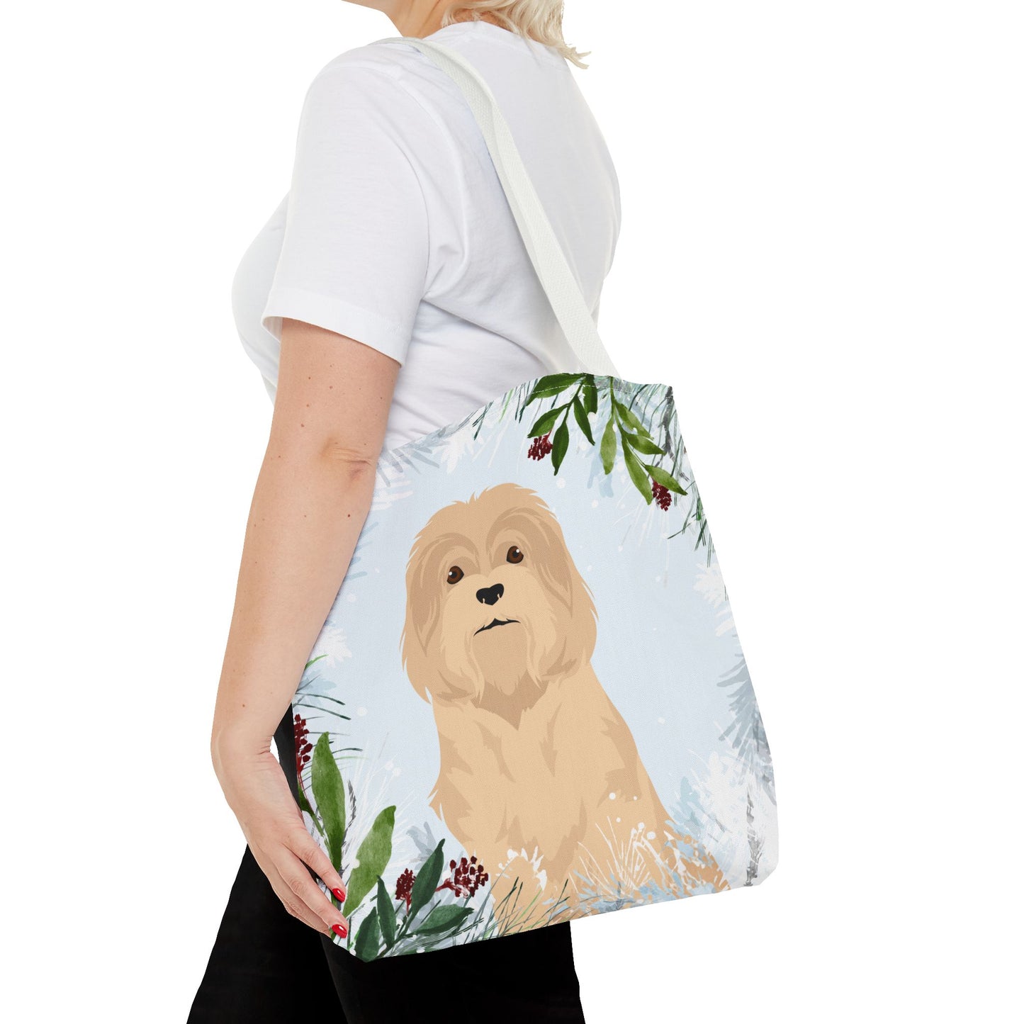 Lowchen Dog Christmas Holiday Tote Bag 16x16