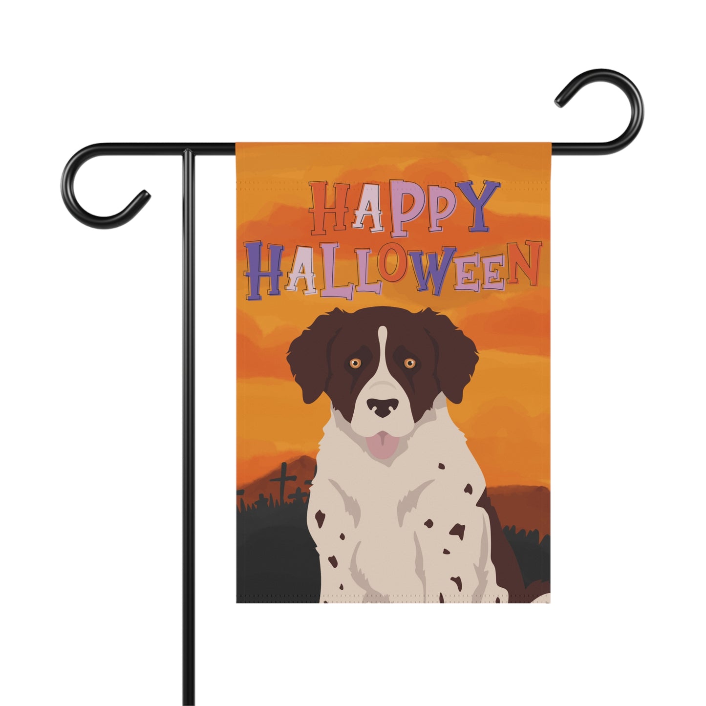 Wetterhoun Dog Halloween Garden Flag